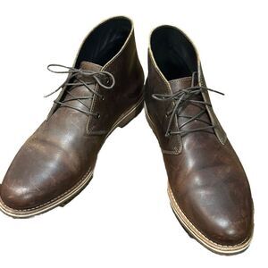 Helm Declan Chukka‎ Boots Leather Brown Men's Size 9.5 M Lace Up Modern Day